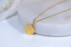 Modern Hex Rose Necklace