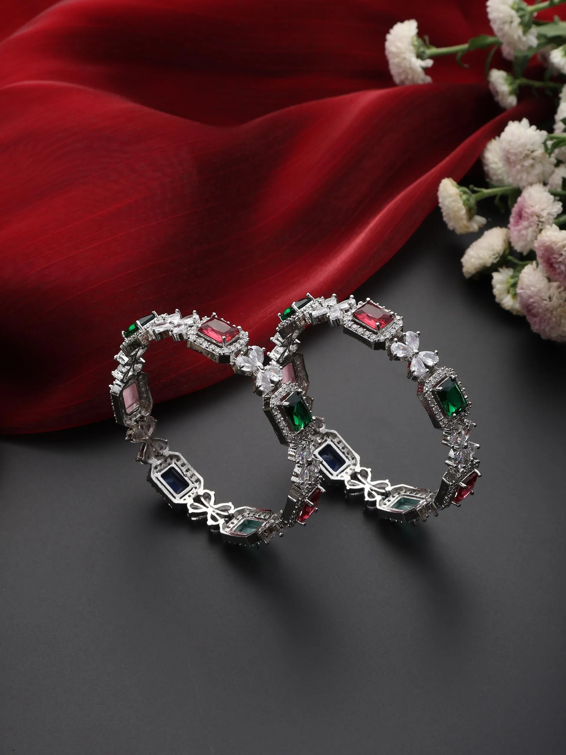 Multi Color American Diamond Pair of Bangles