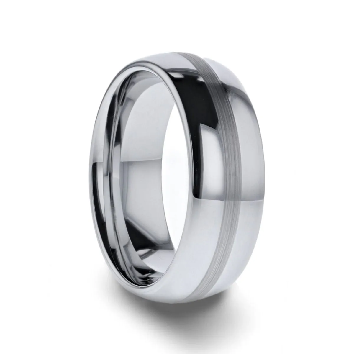 NELSON | Titanium Ring Brushed Stripe