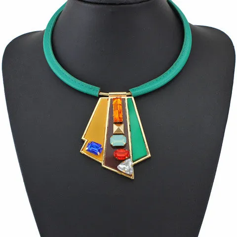 New Arrival Geometry Acrylic Necklaces & Pendants Unique Women Maxi Collar Statement Necklace Jewelry Accessories