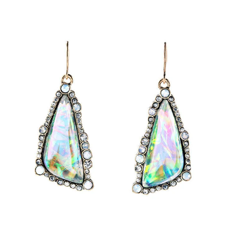 New Arrival Hot Sale High-end Multicolor Geometric Triangle Women Earrings