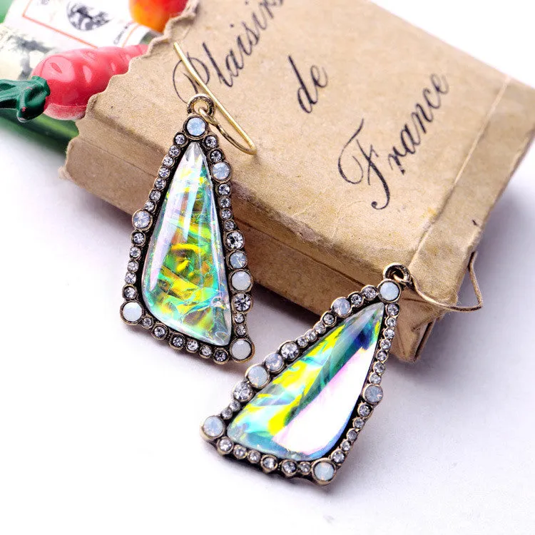 New Arrival Hot Sale High-end Multicolor Geometric Triangle Women Earrings