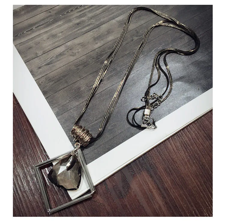 New Arrival Women Pendant Necklaces The New Crystal Necklace All-match Female Long Sweater Chain