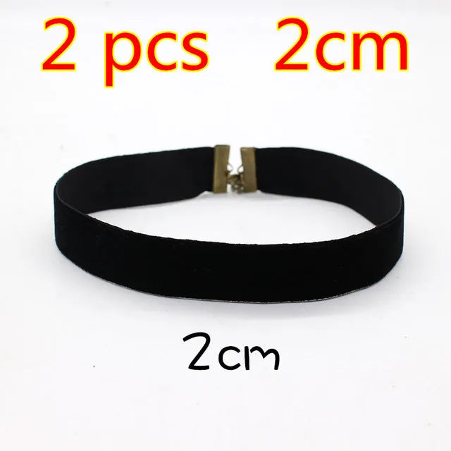 New Fashion Lady Simply Tattoo Collor Black Sexy Choker Necklace For Women Gothic Handmade Retro Statement Jewelry Ras De Cou