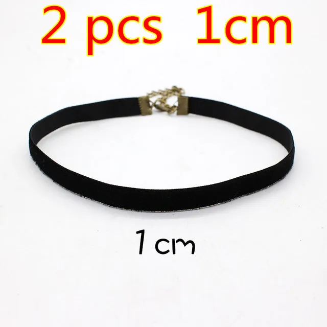 New Fashion Lady Simply Tattoo Collor Black Sexy Choker Necklace For Women Gothic Handmade Retro Statement Jewelry Ras De Cou