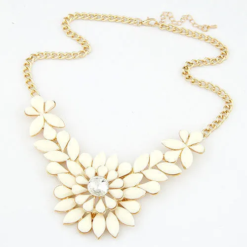 New hot Colar Multilayer Flower Collier rhinestone choker necklace Fashion Sweater chain Statement jewelry for women