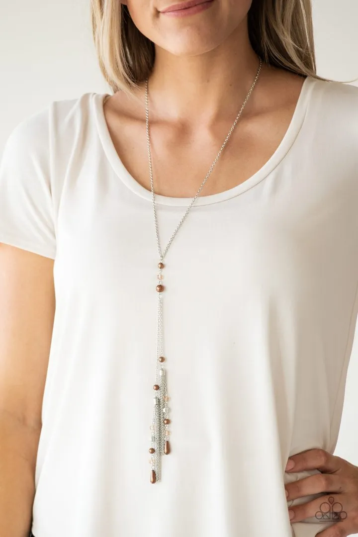 Paparazzi Timeless Tassels - Brown Necklace