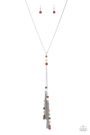 Paparazzi Timeless Tassels - Brown Necklace