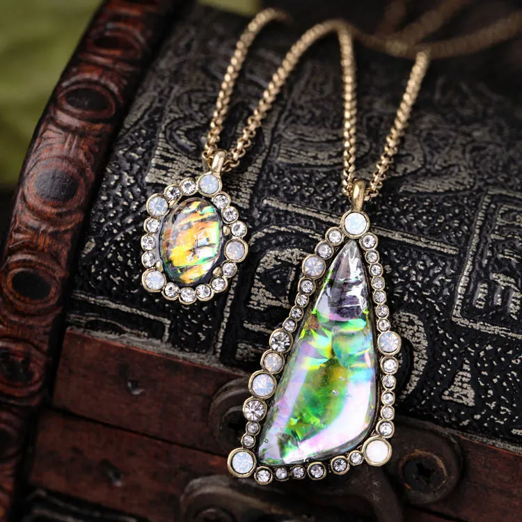 Party Dazzling Multicolor Geometric Triangle Brand Jewelry Pendant Necklace