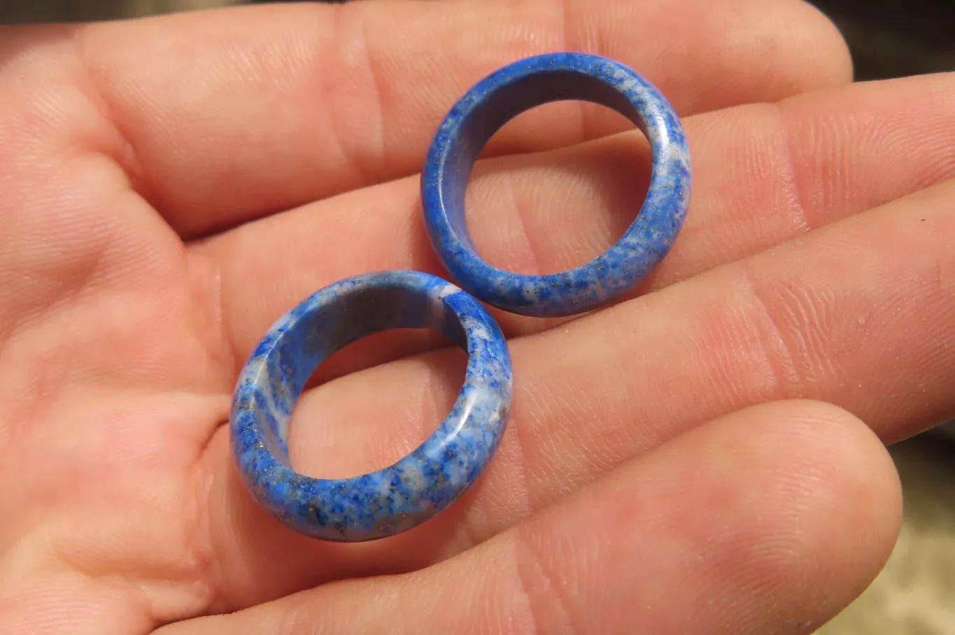 Polished Solid Lapis Lazuli Gemstone Rings - Sold Per Item - From Afghanistan