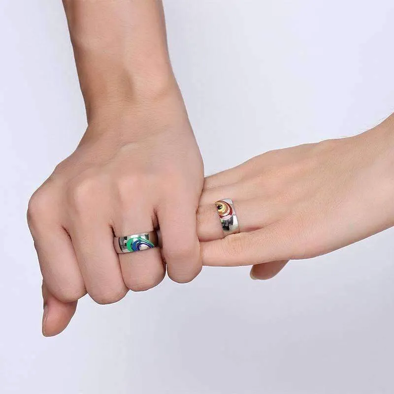 Polished Together Forever LGBT Rainbow Rings