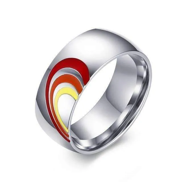 Polished Together Forever LGBT Rainbow Rings