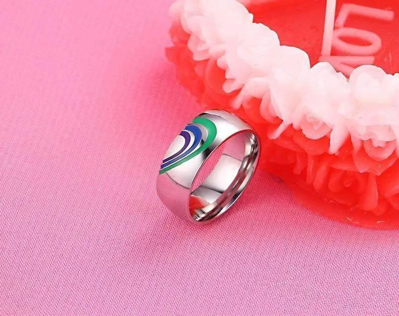 Polished Together Forever LGBT Rainbow Rings