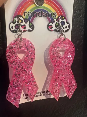 Randan Pink Ribbon Earrings