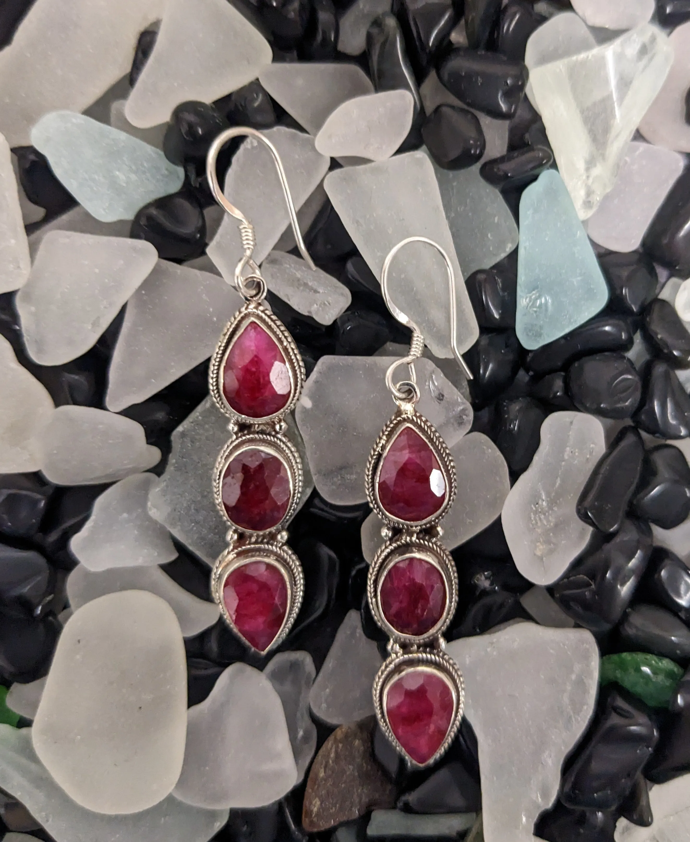 Richly Hued Ruby Earrings