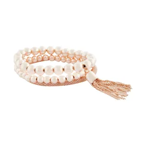 Rose Gold Bead & Mesh Bracelet Pack