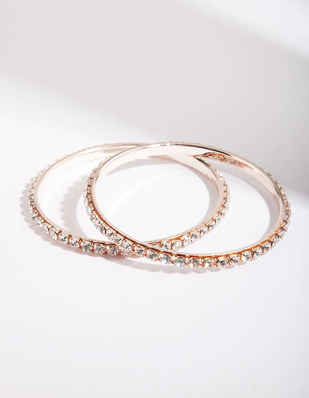 Rose Gold Cup Chain Bangle 2 Pack