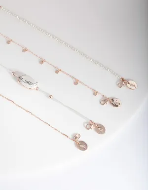 Rose Gold Faux Pearl Bracelet Pack