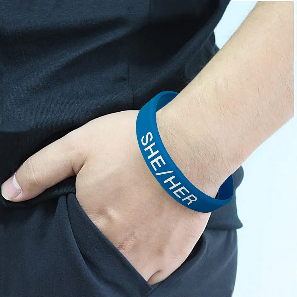 She Her Pronoun Silicone Bracelets