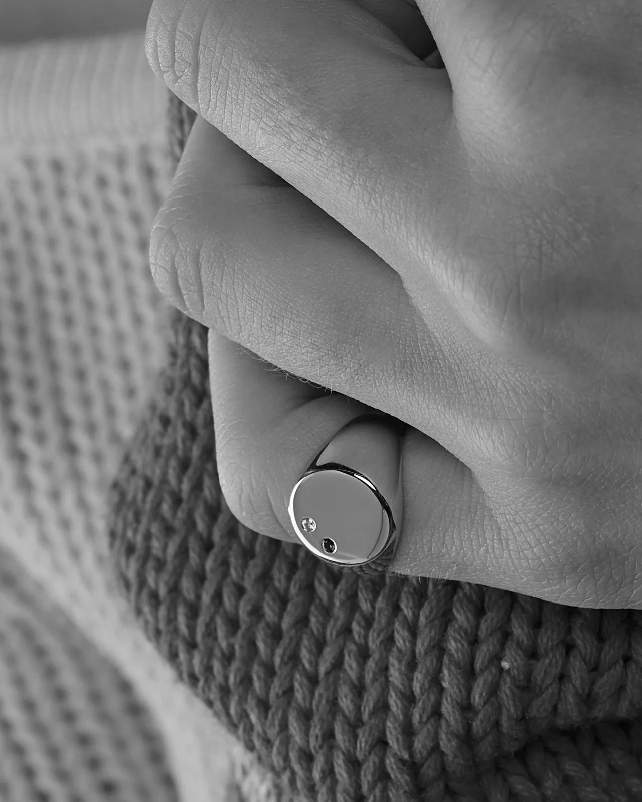 Signet Stone Ring | White Gold