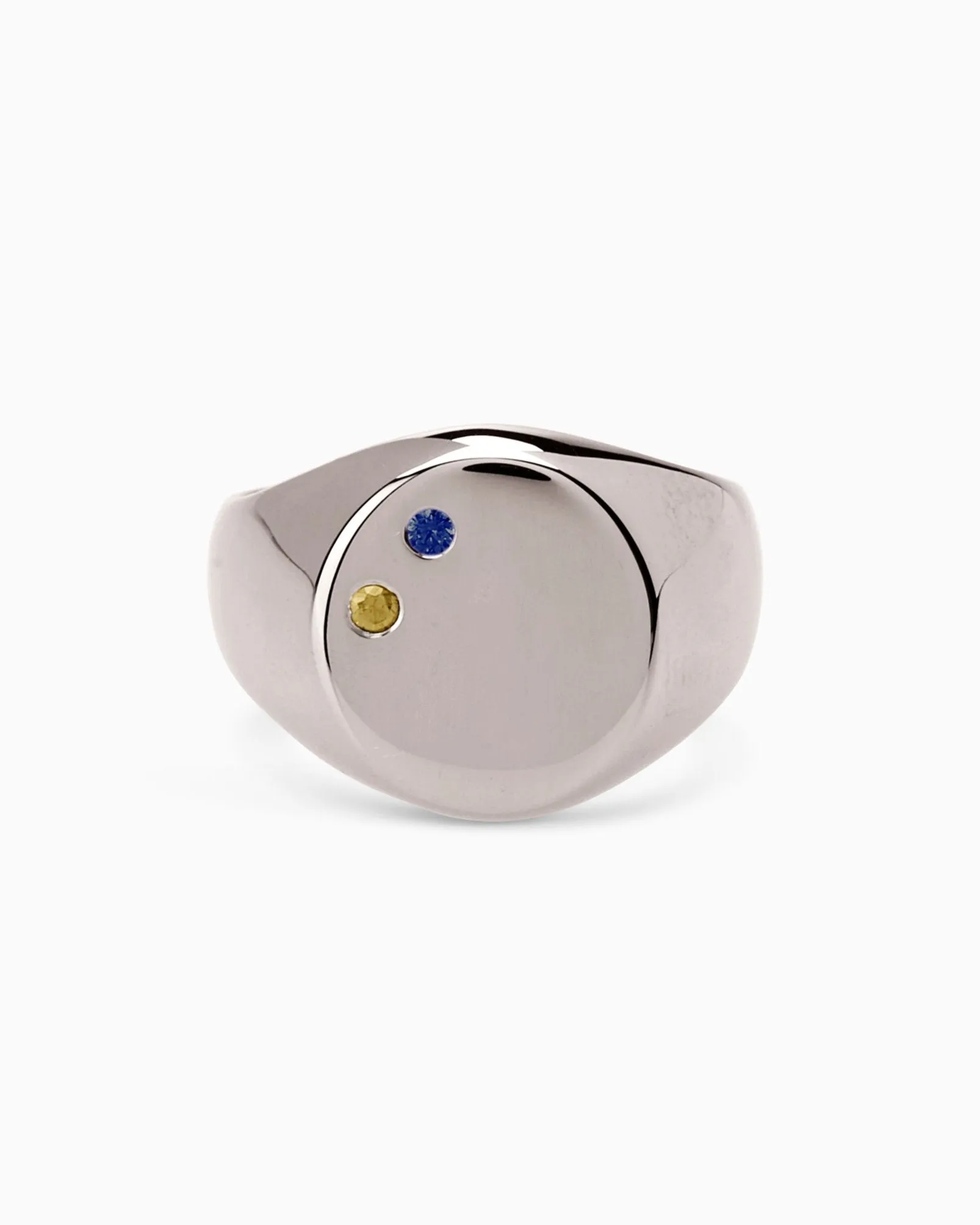 Signet Stone Ring | White Gold