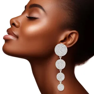 Silver Disc Drop Earrings: Elongate Your Look Effortlessly