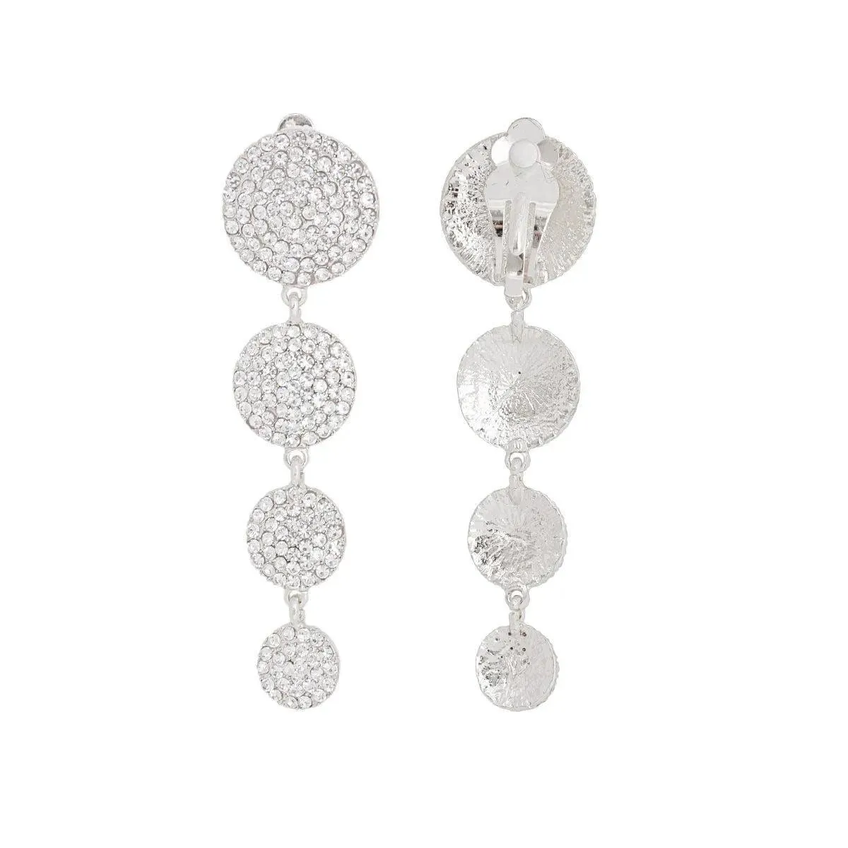 Silver Disc Drop Earrings: Elongate Your Look Effortlessly