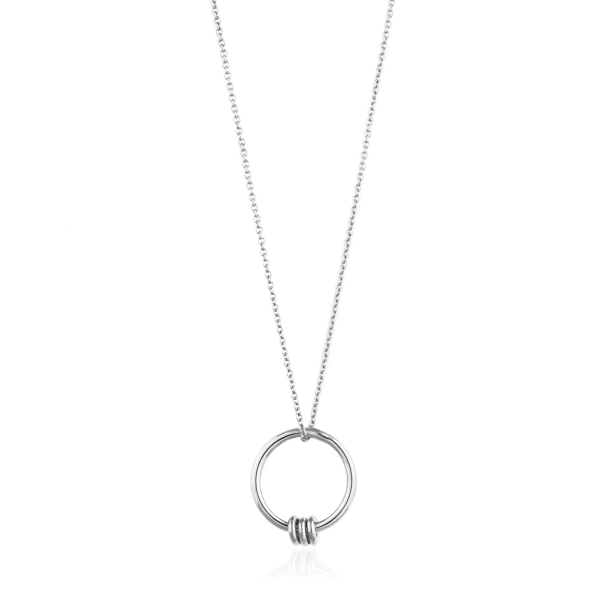 Silver Modern Circle Necklace