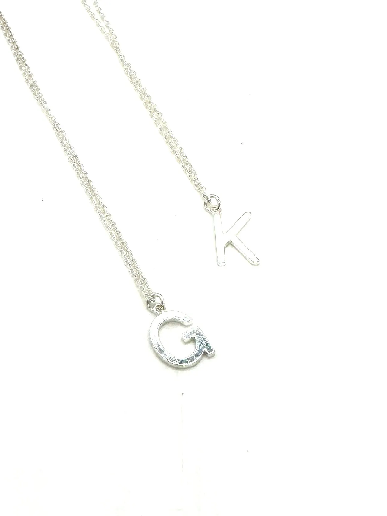 Silver Modern Minimalist Initial Necklace