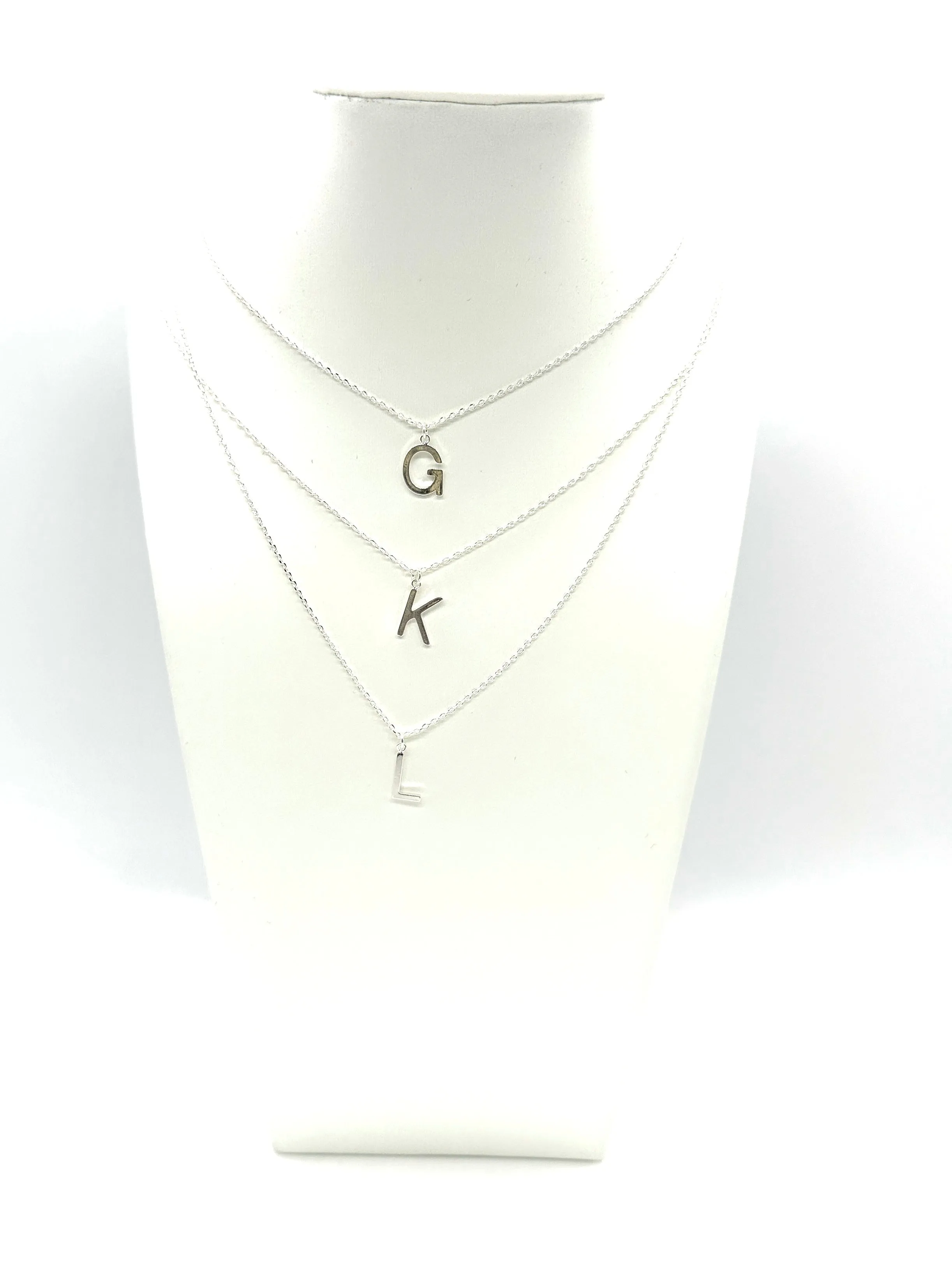 Silver Modern Minimalist Initial Necklace