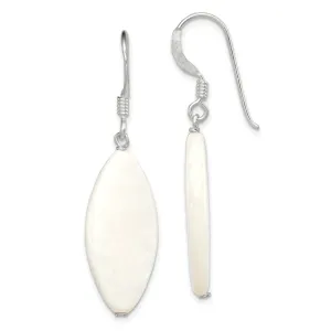 Silver with White Mother of Pearl Dangle Earrings