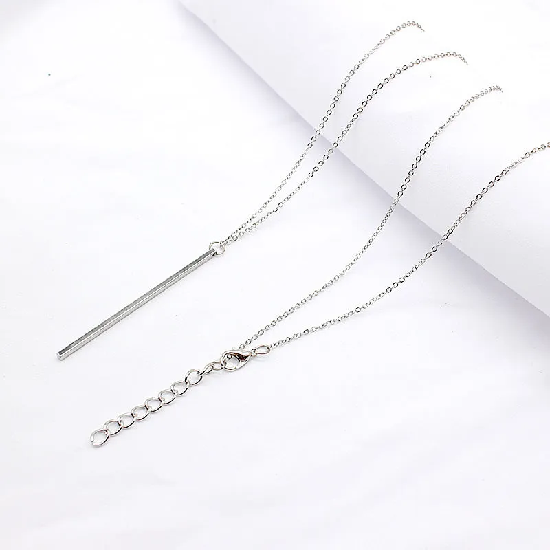 Simple Classic Fashion Stick Pendant Necklace