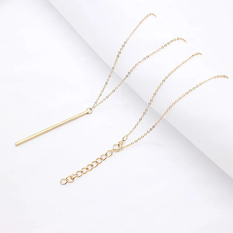 Simple Classic Fashion Stick Pendant Necklace