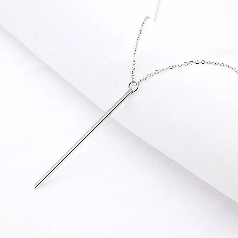 Simple Classic Fashion Stick Pendant Necklace