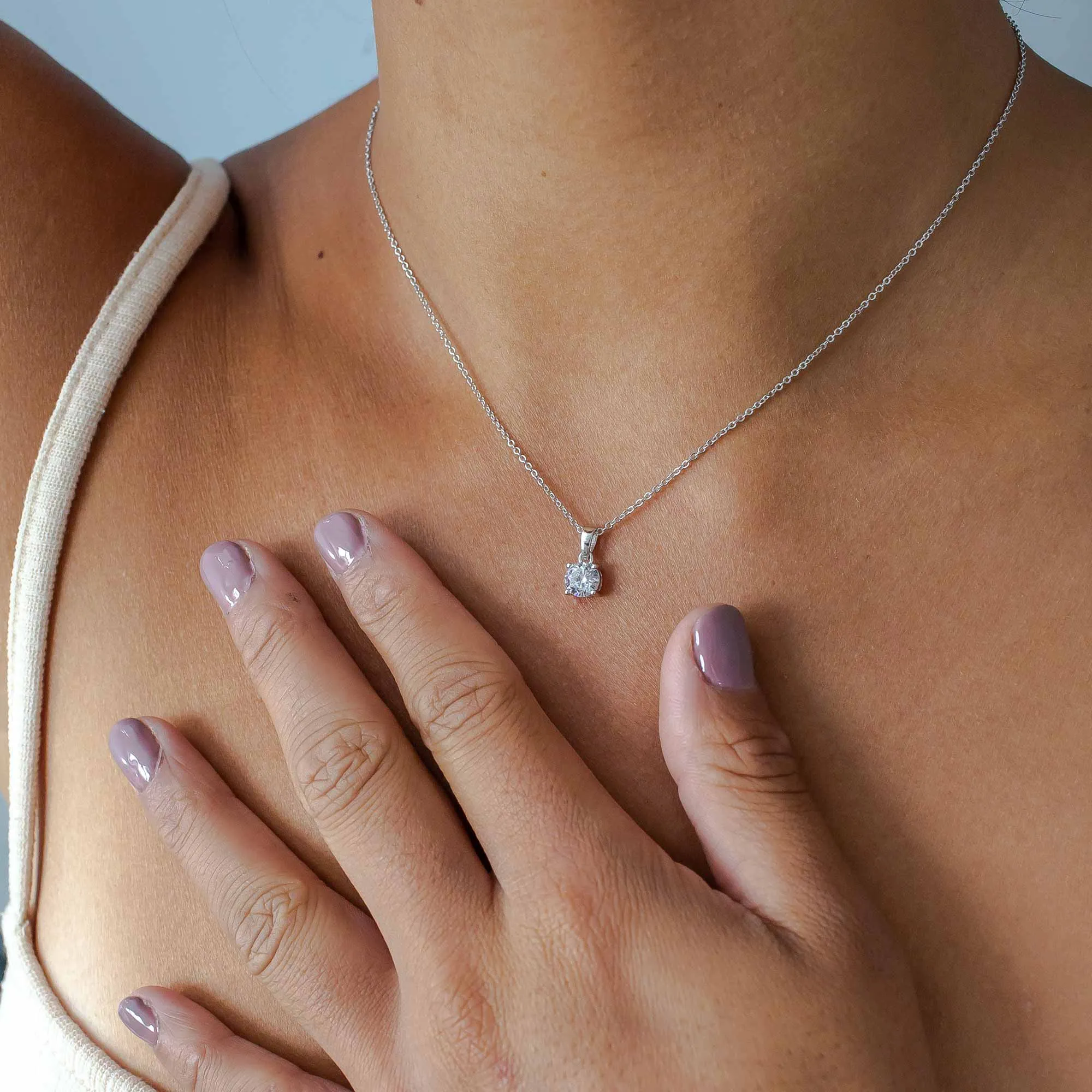 Sirius - Timeless Solitaire - Sterling Silver Necklace