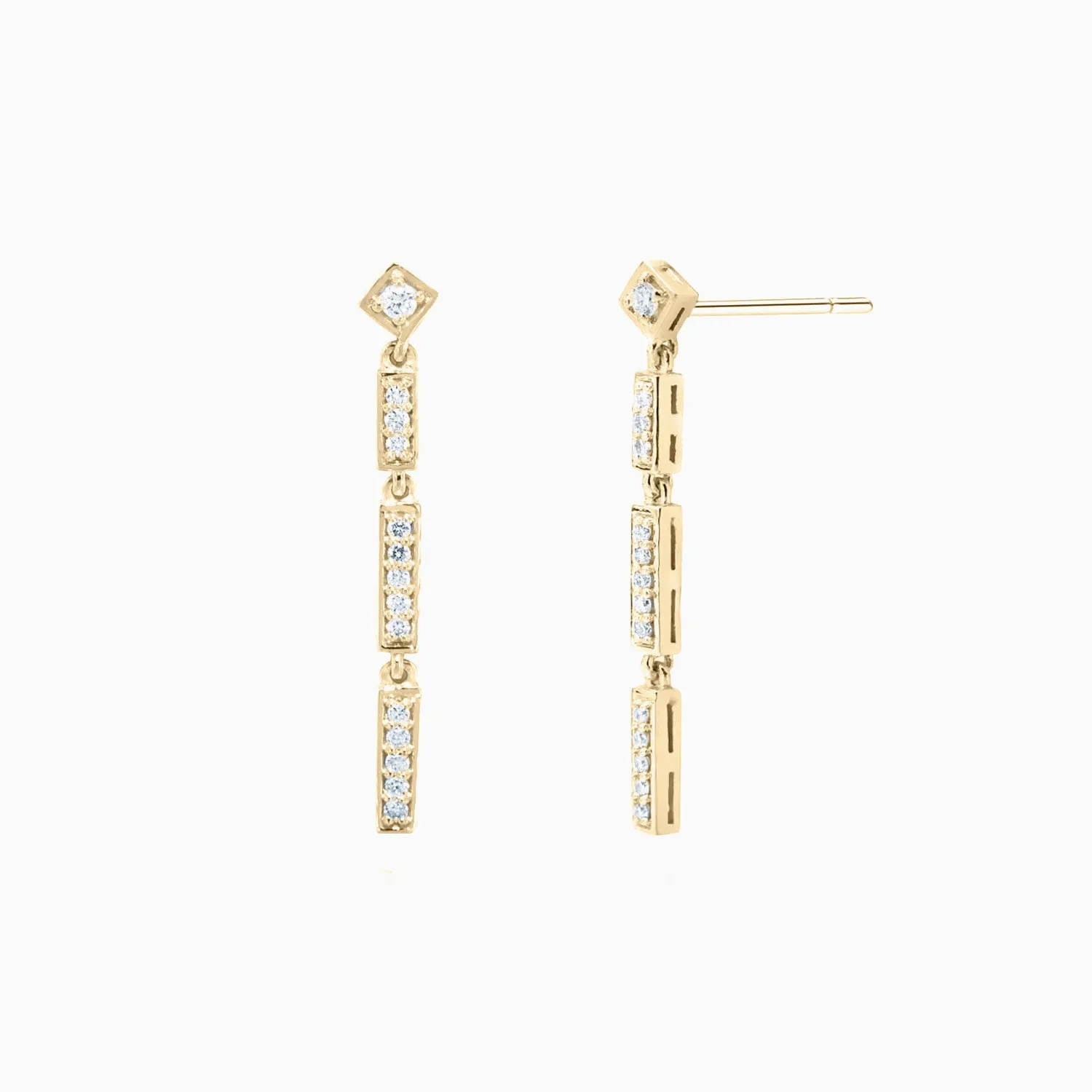 Sleek Dangle Diamond Earrings