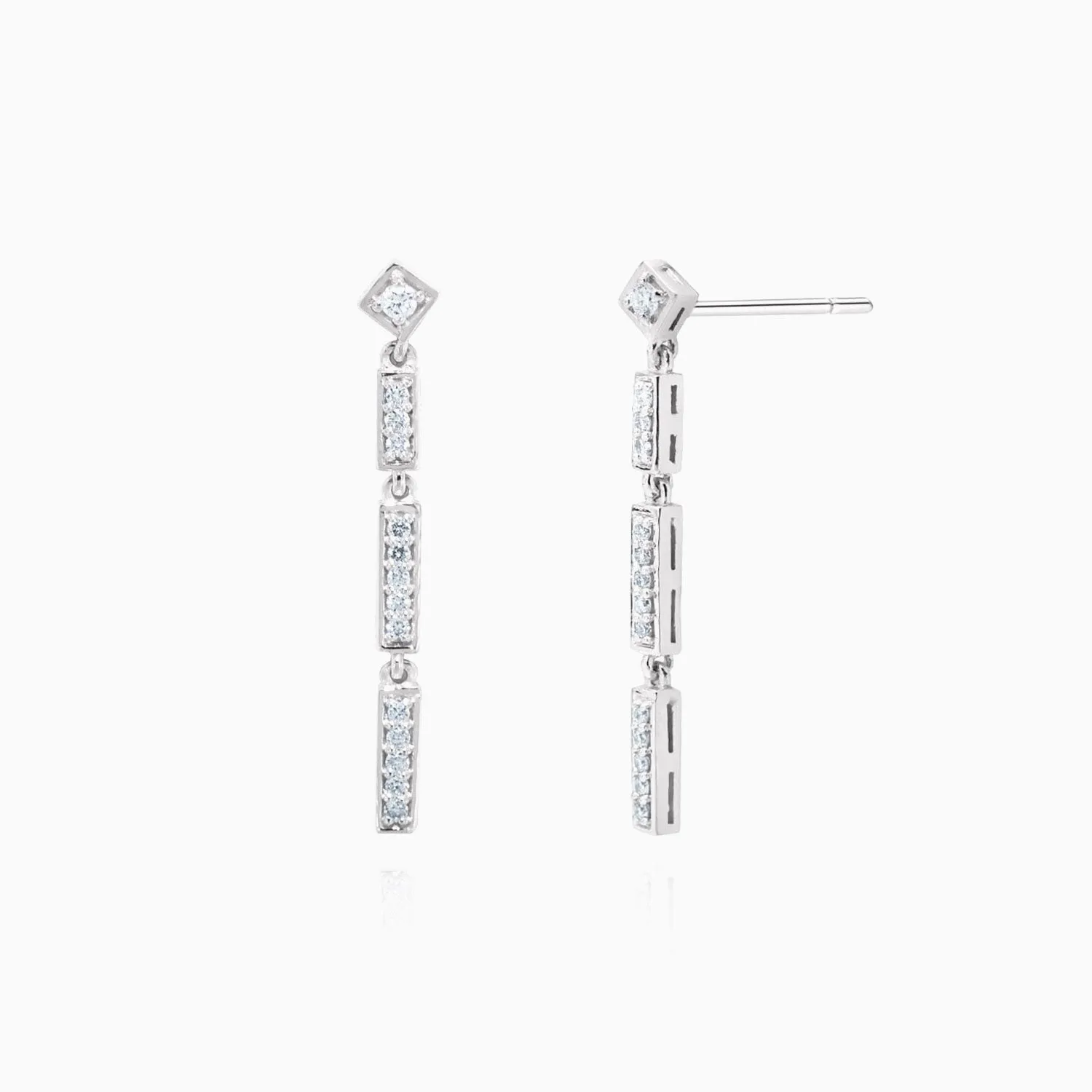 Sleek Dangle Diamond Earrings