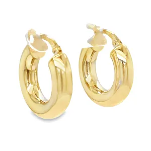 Small 14k Italian Yellow Gold Small Hoop Earrings 4.80 mm