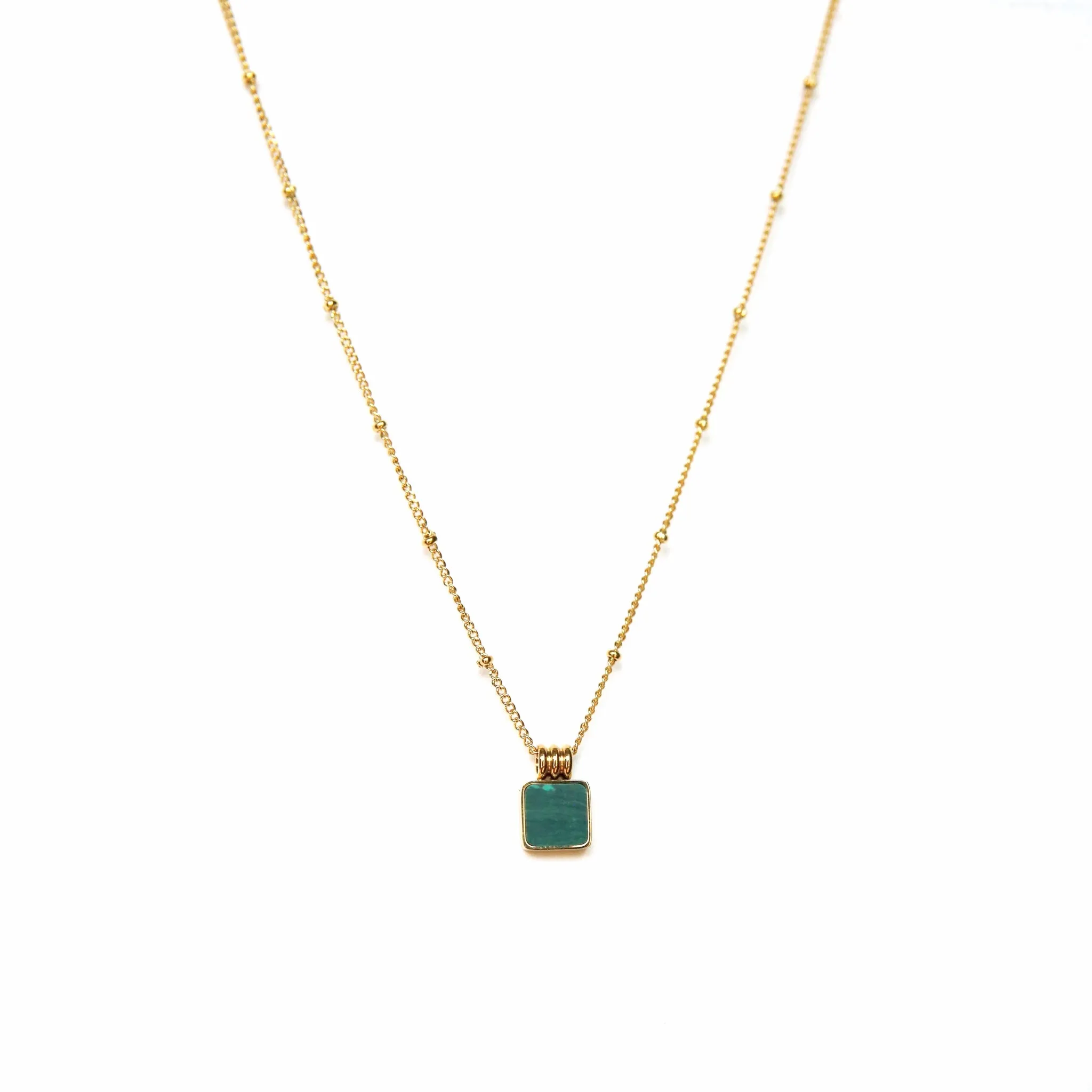 Square Malachite Necklace