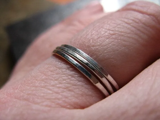 Stackable Rings in Sterling Silver Set of Three Stacking Rings