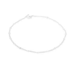 Sterling Silver 26cm Fancy Dicut Anklet