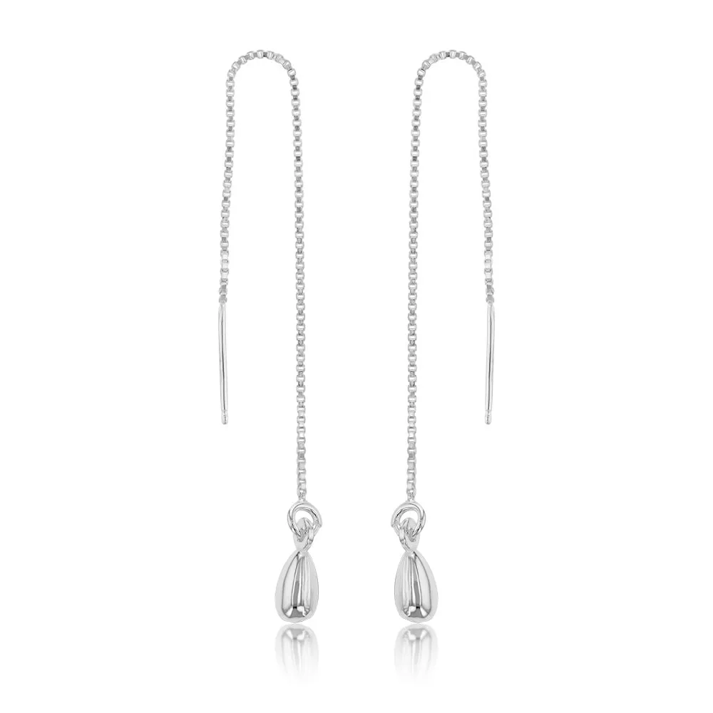 Sterling Silver Tear Drop Threader Earrings