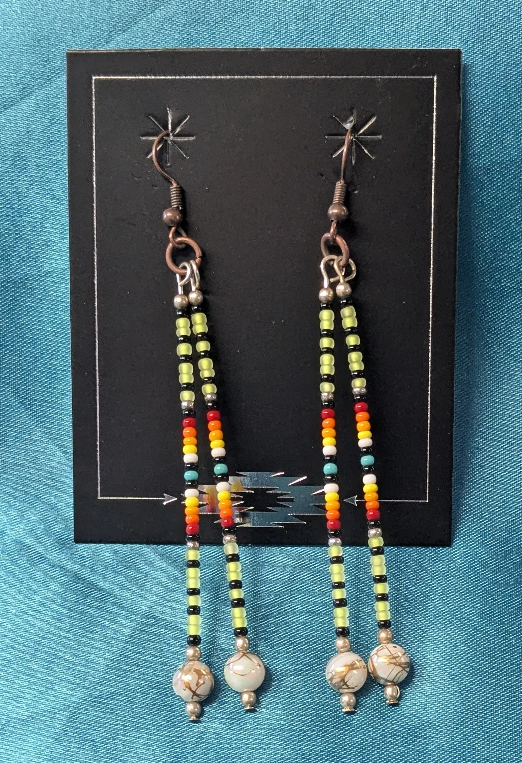 Straight Beaded Dangle Earrings