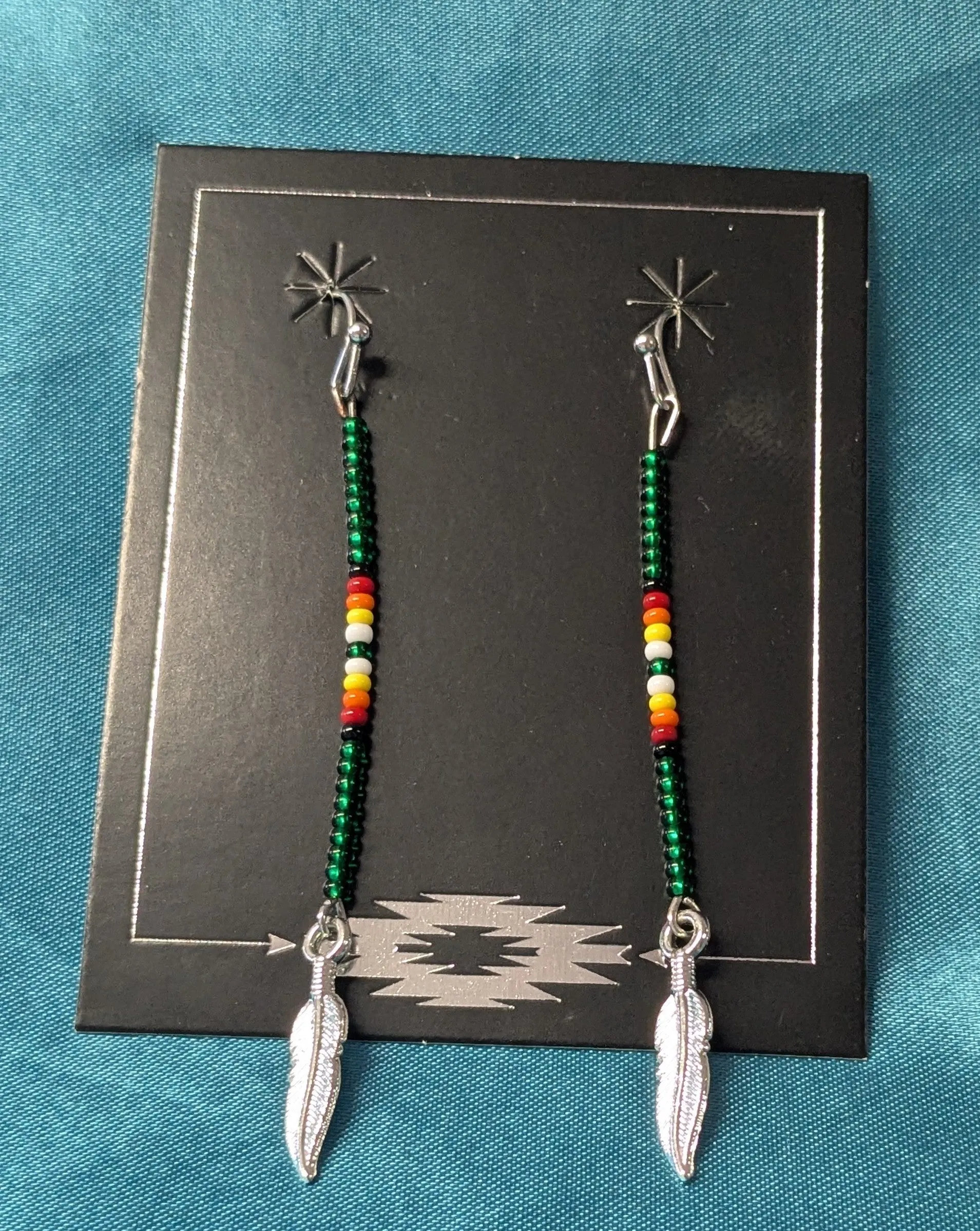 Straight Beaded Dangle Earrings