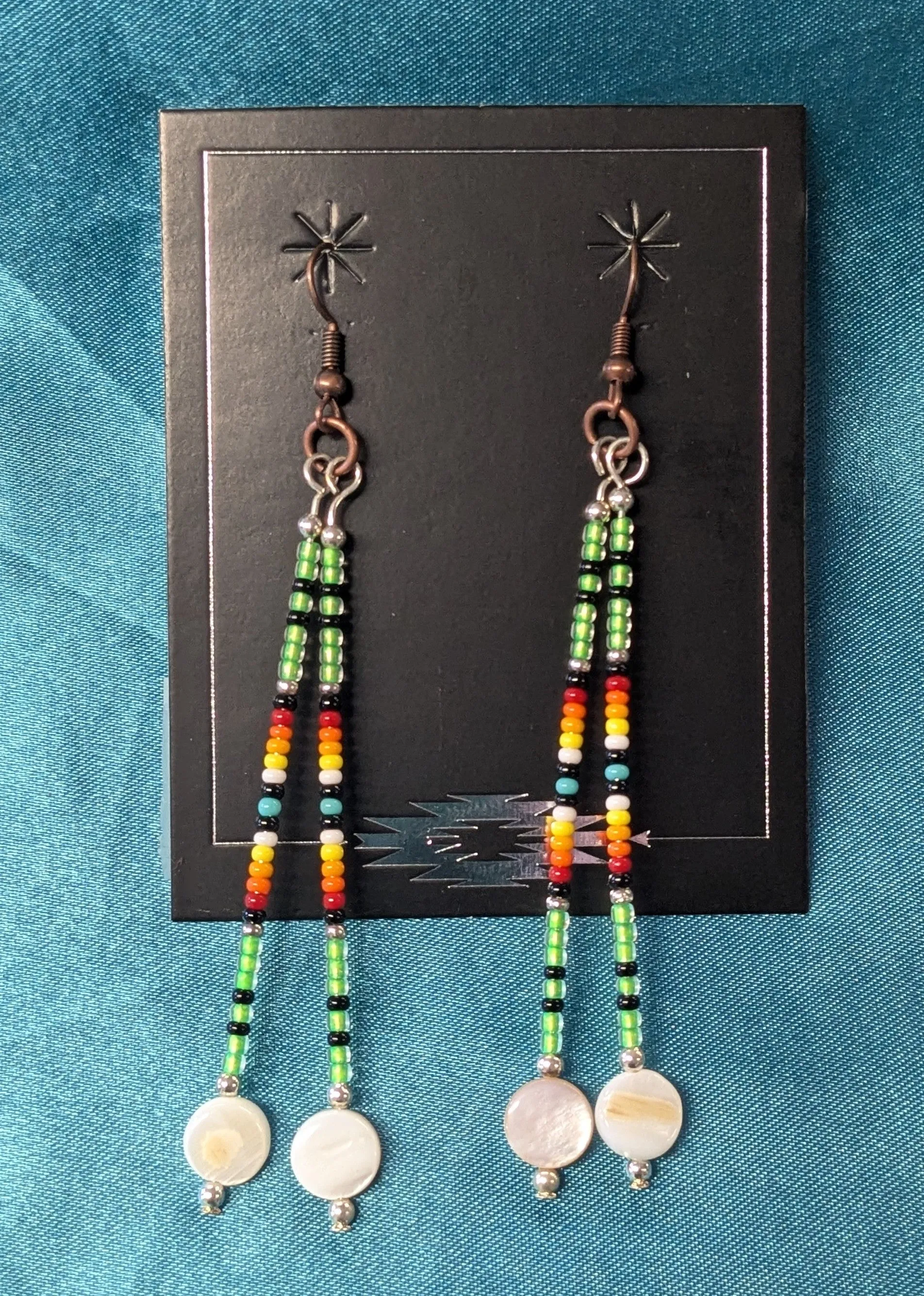 Straight Beaded Dangle Earrings