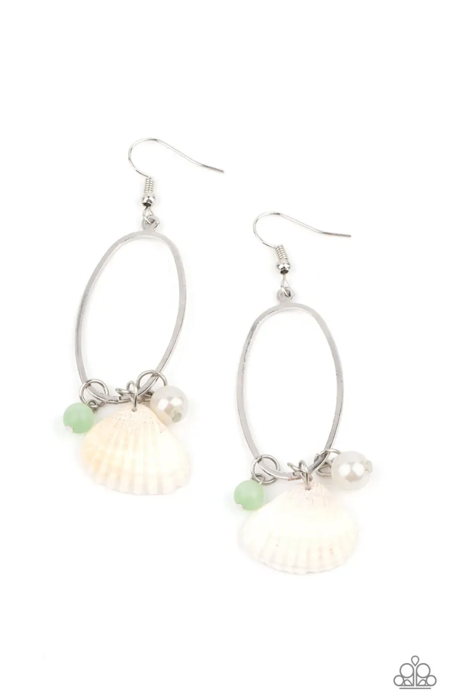 This Too SHELL Pass Green Earrings - Paparazzi Accessories