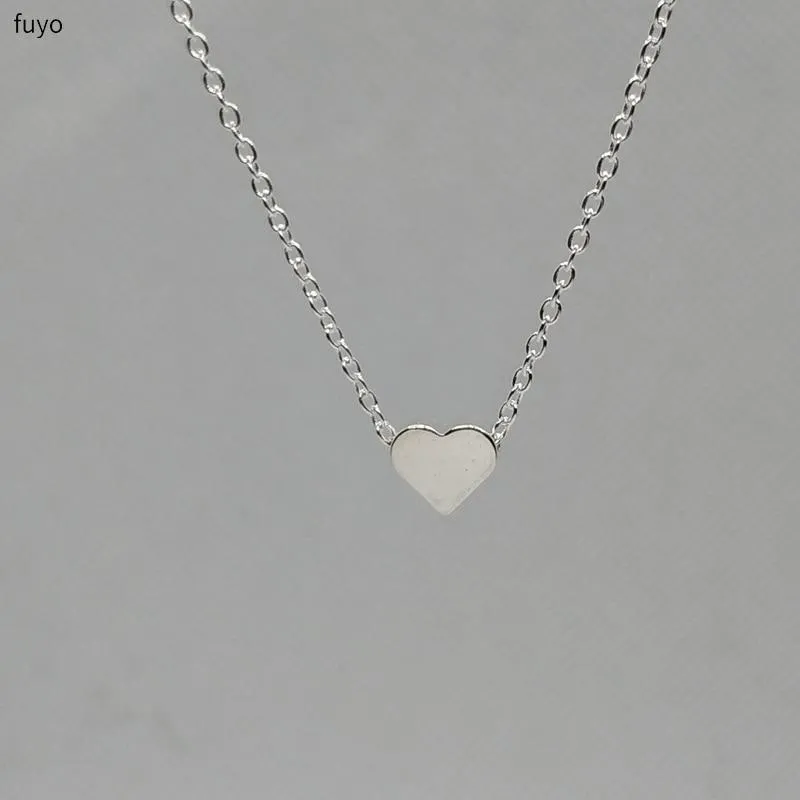 Tiny Heart Choker Necklace for Women Gold Silver Chain Jewelry