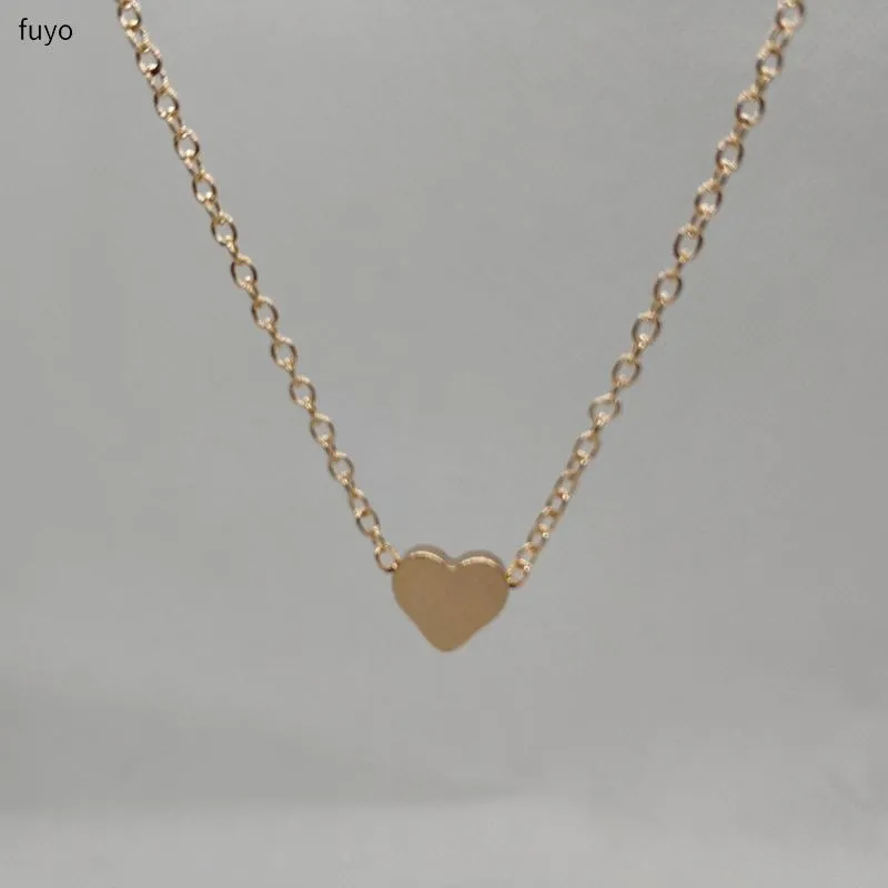 Tiny Heart Choker Necklace for Women Gold Silver Chain Jewelry