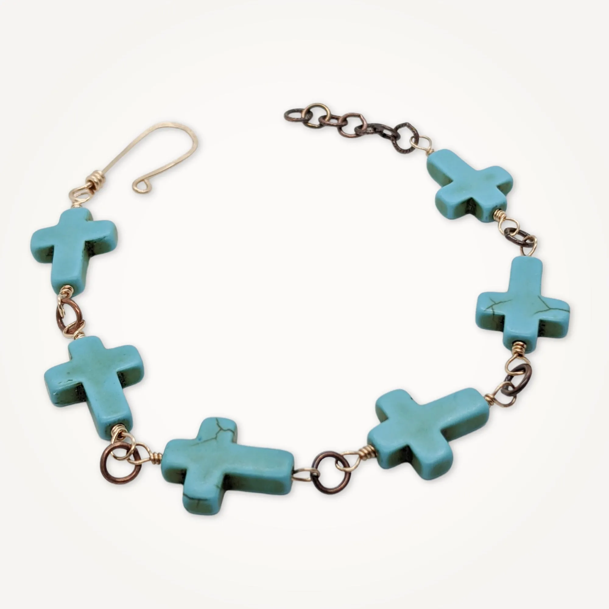 Traditional Cross Bracelet Turquose or White