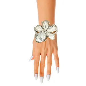 Transform Your Look with a Stunning Silver/Clear Flower Bracelet